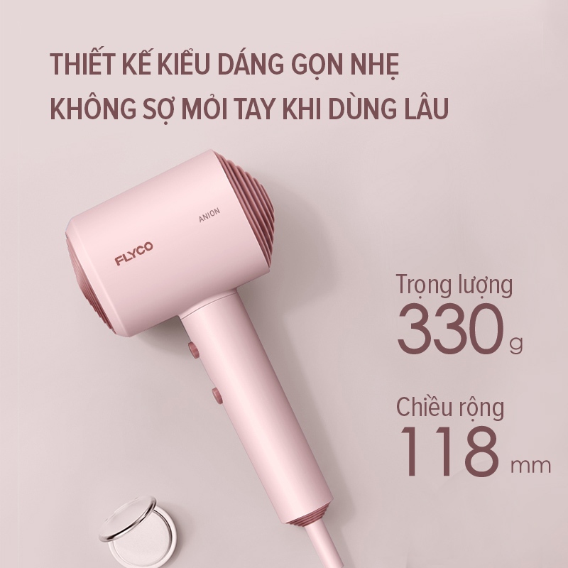 Ảnh Máy Sấy Tóc Ion Âm Flyco FH1630VN Công Suất Lớn 1600W Sấy Nóng và Mát Bảo Vệ Tóc - Chính Hãng 3