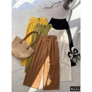 Quần Culottes linen cạp cao ống đứng siêu hách dáng A1212