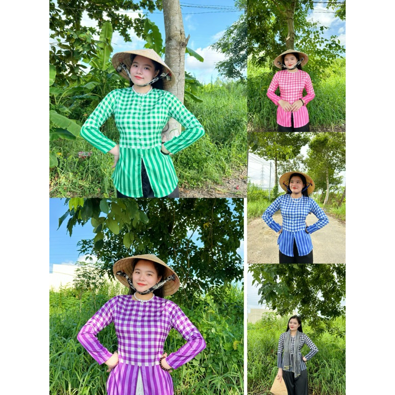 áo lẻ bà ba khăn rằn đủ size cho mẹ và bé | Shopee Việt Nam