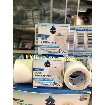 ✅[MÀU TRẮNG] Băng keo cuộn giấy dính y tế PLAID Hàn Quốc Băng keo giấy Y tế,Thẩm mỹ cho da nhạy cảm màu trắng PLAID HÀN