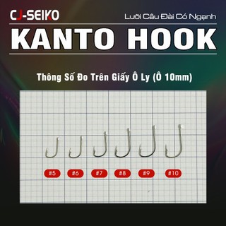 Hộp 100 Lưỡi Câu Đài CJ Seiko Kanto Hook Lưỡi Câu Cá Hợp Kim Titan Siêu Bén Mảnh Nhẹ Chuyên Trị Cá Nhát