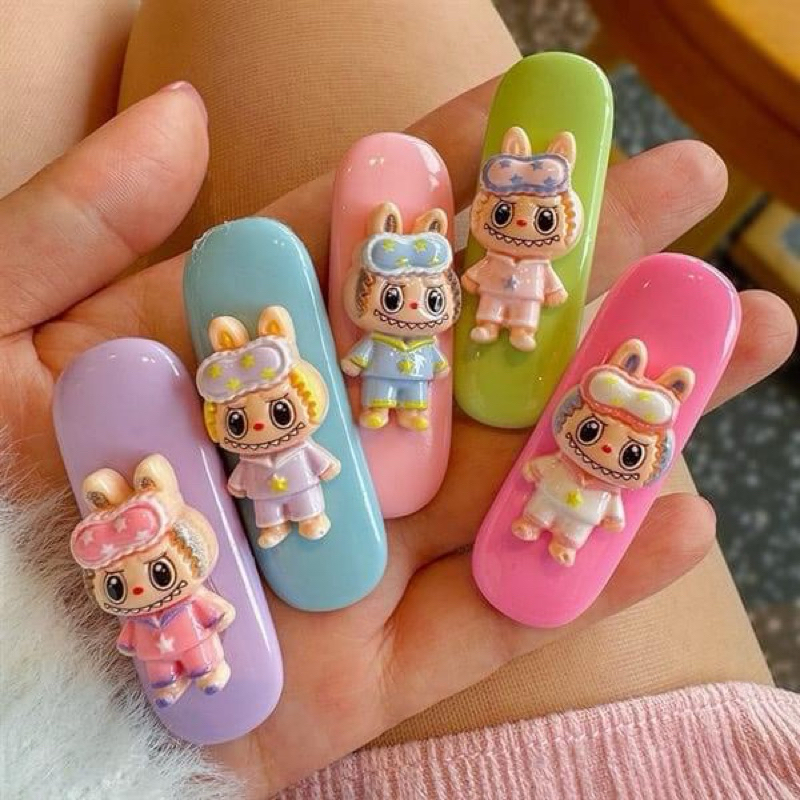 [Flash sales] Kẹp Tóc Mái Mỏ Vịt Họa Tiết Hoạt Hình Labubu Bằng Acrylic Đáng Yêu Phụ Kiện Tóc Nữ và Bé Gái Empoli