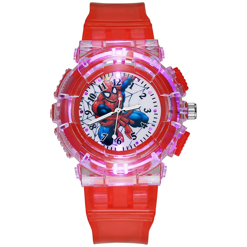 Hoạt Hình Đồng Hồ Đeo Tay Có Đèn led Hình Spiderman / Kurome  Nhiều Màu Sắc Cho Bé