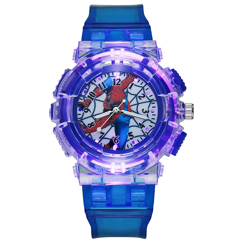 Hoạt Hình Đồng Hồ Đeo Tay Có Đèn led Hình Spiderman / Kurome  Nhiều Màu Sắc Cho Bé