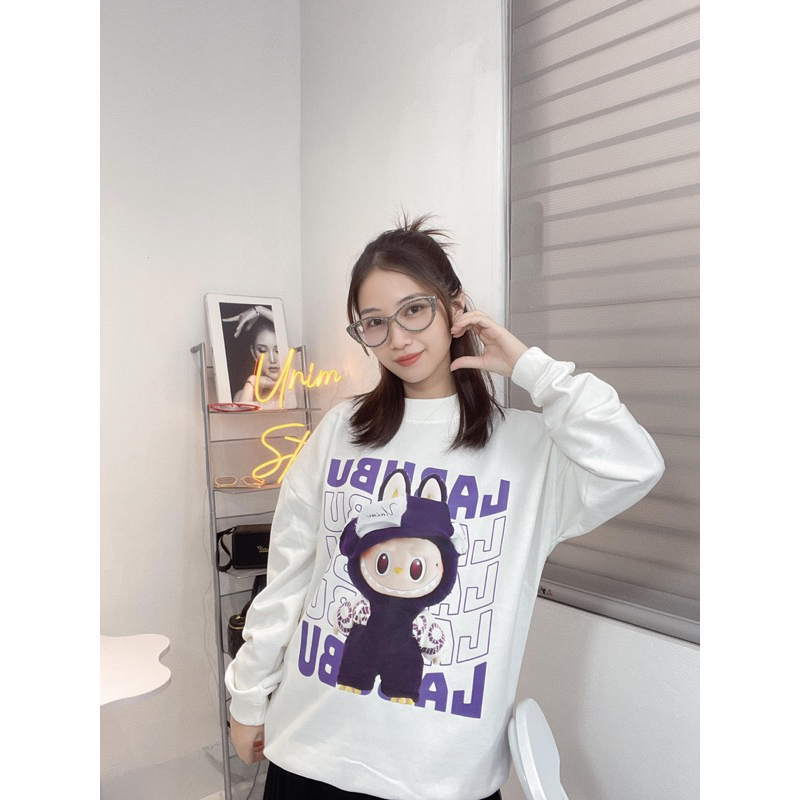 [Nỉ Chân Cua] Áo Sweater Labubu Áo Dài Tay Thu Đông Unisex Unim Club Chất Nỉ Chân Cua Premium Định Lượng 350 GSM