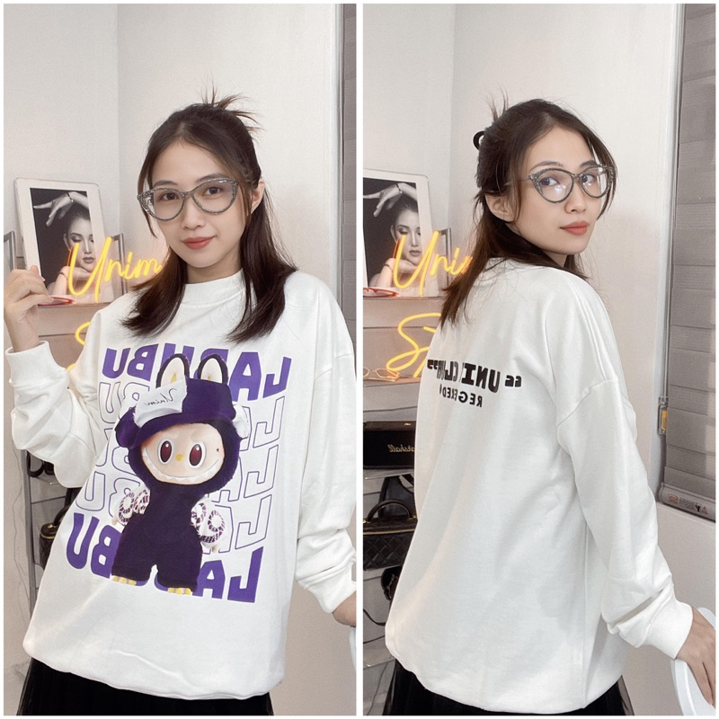 [Nỉ Chân Cua] Áo Sweater Labubu Áo Dài Tay Thu Đông Unisex Unim Club Chất Nỉ Chân Cua Premium Định Lượng 350 GSM