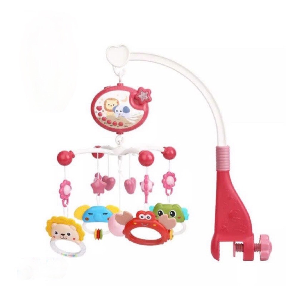 Đồ chơi treo nôi cũi xoay 360 có nhạc, có lục lạc, xúc xắc cho bé, kích thích thị giác cho trẻ sơ sinh