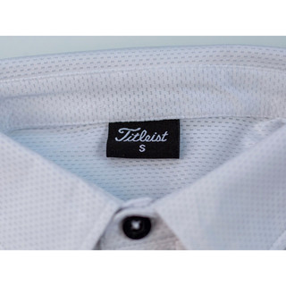Áo Golf polo Titleist màu trắng trơn, vải polyester , spandex thiết kế lỗ thoáng khí làm mát nhanh