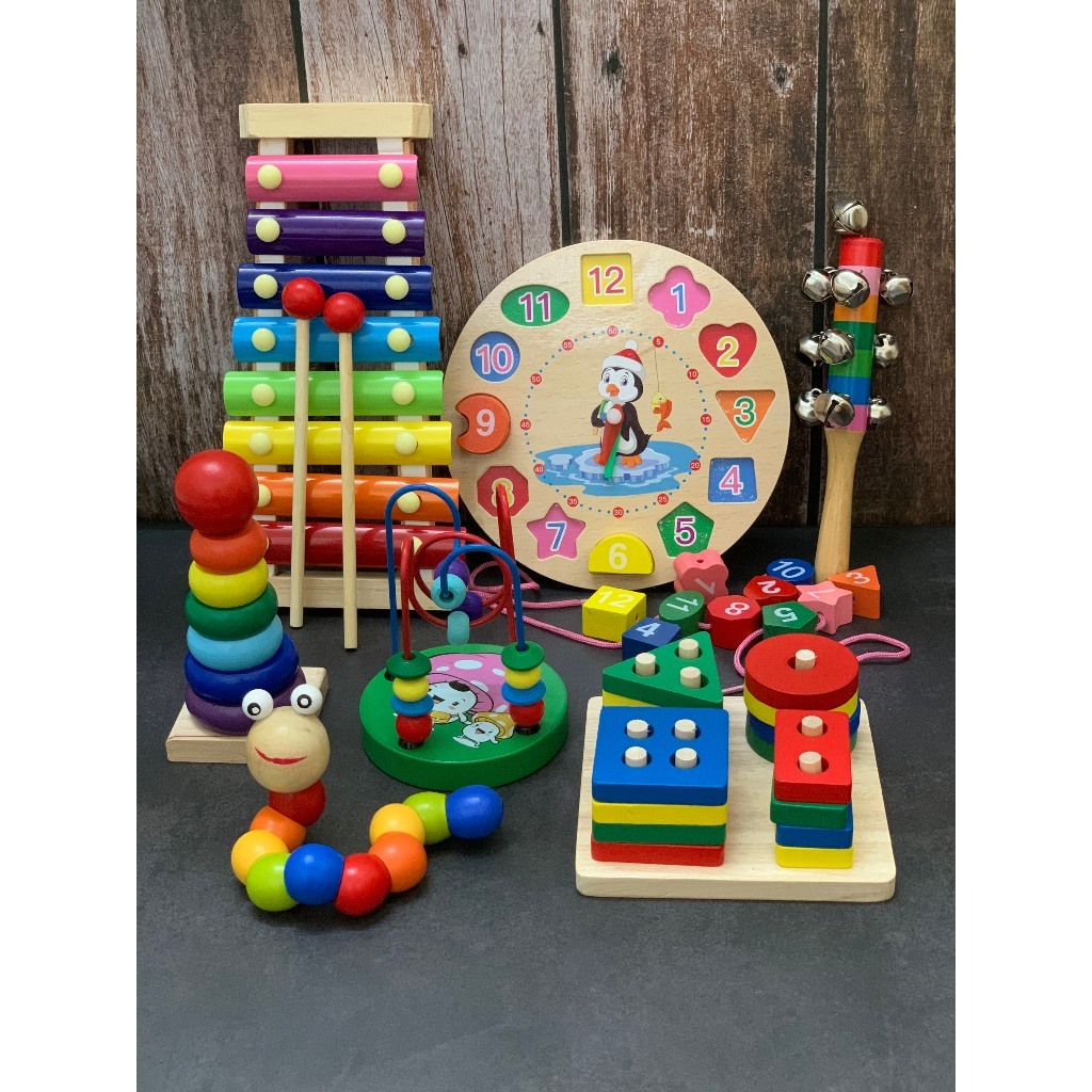 Combo 6-10 món đồ chơi xếp hình gỗ thông minh cho bé