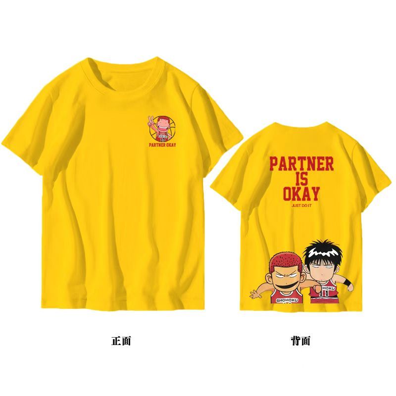 Áo Thun Nam Form Rộng Bóng Rổ Partner Is OK  Chất vải cotton 100 cao cấp - 4 màu Ghi, Đen, Trắng, Vàng - HappyTee
