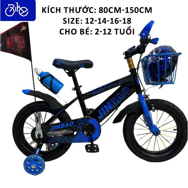 Xe Đạp Thể Thao JINBAO – Xe Đạp trẻ Em Tặng Kèm Mũ Bảo Hiểm Và Cờ Dành Cho Bé Từ  2 đến 12 tuổi Dzungtoys