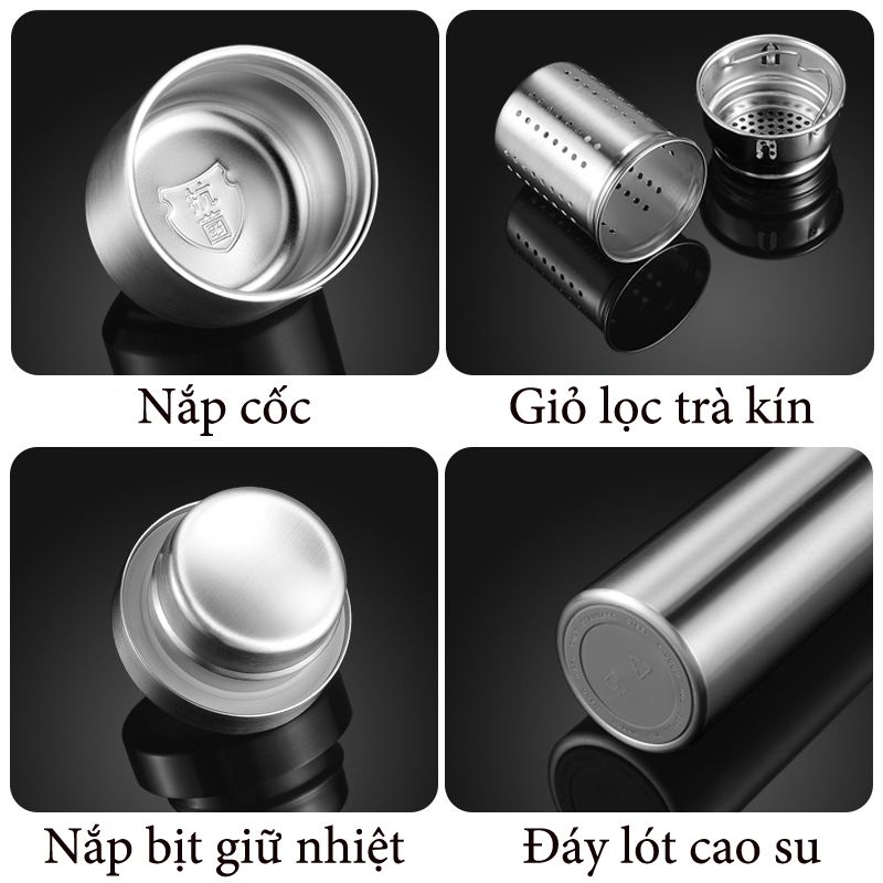 Bình giữ nhiệt inox 316, giữ nhiệt 24h dung tích 2000ml 1500ml 1000ml Good travel có giỏ lọc trà lọc (Tuyển sỉ)