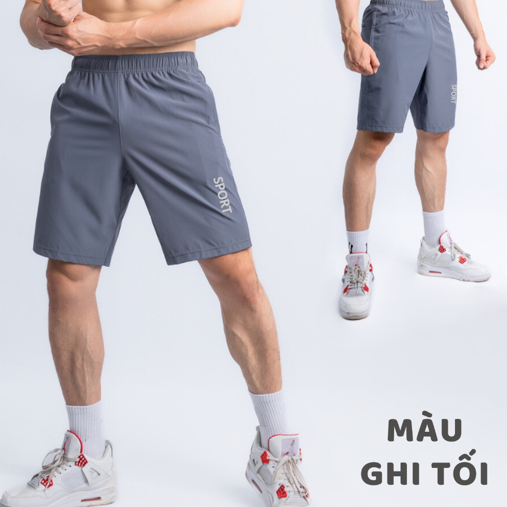 Quần đùi nam thể thao quần short chạy bộ vải gió mềm mại dáng sport co dãn tốt quần mặc nhà nhiều màu đẹp XUZI