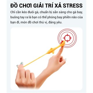SET 10 Đồ Chơi Gà Bắn Bay Dính Tường, Đồ Chơi Bắn Gà Cao Su Xả Stress Vui Nhộn Cho Bé 89049