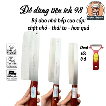 Bộ dao nhà bếp: Dao chặt nhỏ, Dao thái, Dao gọt hoa quả (Dao đa năng loại cao cấp)