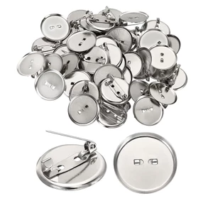Set 5 cài áo đế tròn kim loại 2.5 - 3.5 cm phụ kiện thời trang , phụ kiện handmade, móc len - Hodushop