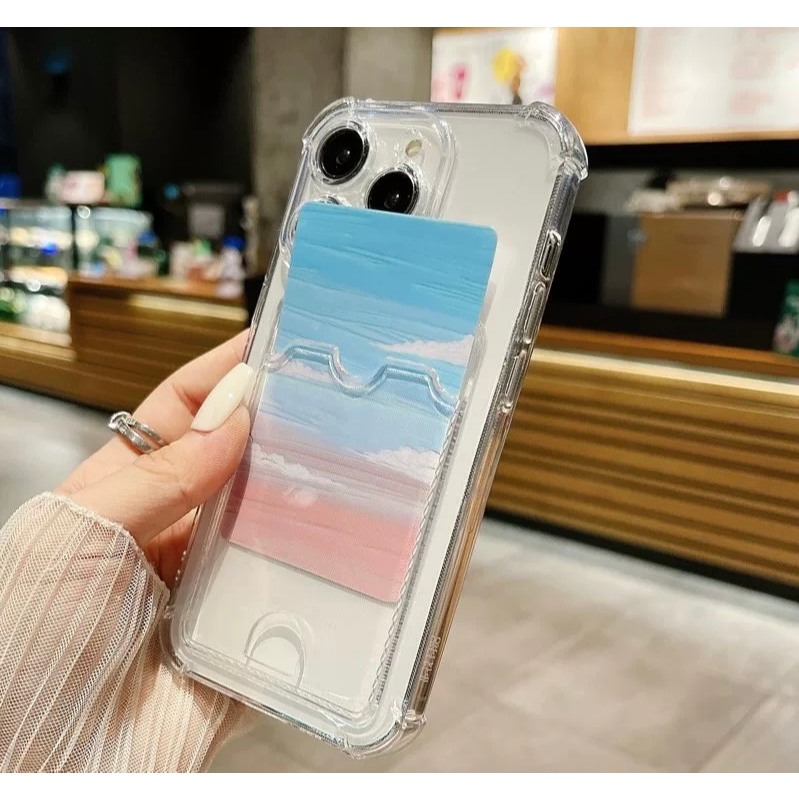Ốp silicon iphone trong suốt có ngăn đựng thẻ