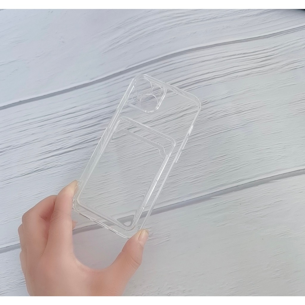 Ốp silicon iphone trong suốt có ngăn đựng thẻ