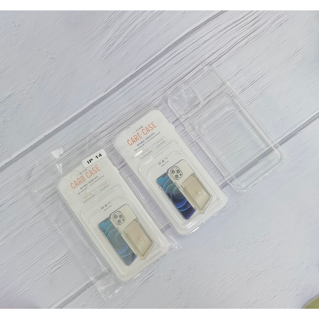 Ốp silicon iphone trong suốt có ngăn đựng thẻ