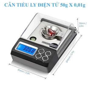 Cân Tiểu Ly Điện Tử CT-33 50g x 0,001g, tặng kèm quả cân chuẩn