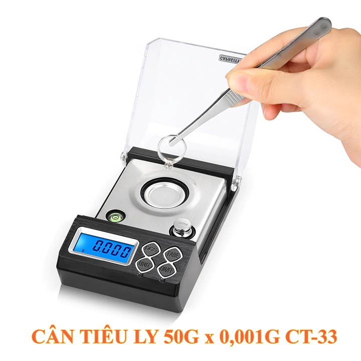 Cân Tiểu Ly Điện Tử CT-33 50g x 0,001g, tặng kèm quả cân chuẩn