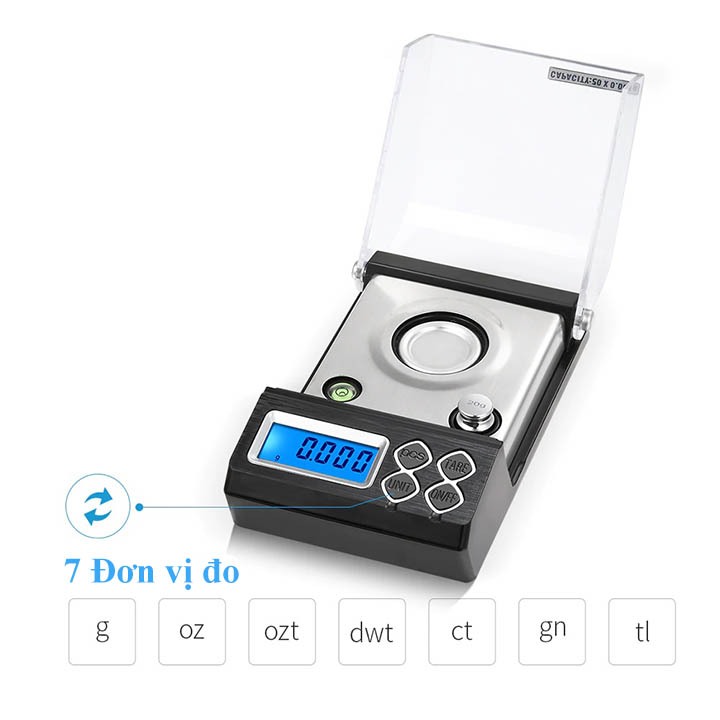 Cân Tiểu Ly Điện Tử CT-33 50g x 0,001g, tặng kèm quả cân chuẩn