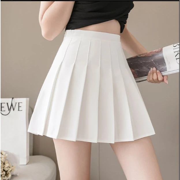 Chân Váy Xếp Ly Xoè Chữ A Váy Ngắn Midi 2 Lớp Dày Dặn Cao Cấp,Chân Váy Công Sở,Tennis Đẹp Hàn Quốc Đen, Nâu Trắng-885
