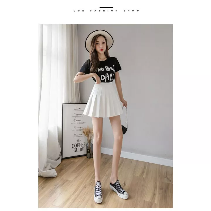Chân Váy Xếp Ly Xoè Chữ A Váy Ngắn Midi 2 Lớp Dày Dặn Cao Cấp,Chân Váy Công Sở,Tennis Đẹp Hàn Quốc Đen, Nâu Trắng-885