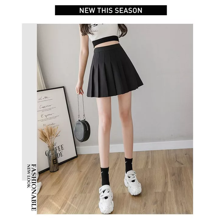 Chân Váy Xếp Ly Xoè Chữ A Váy Ngắn Midi 2 Lớp Dày Dặn Cao Cấp,Chân Váy Công Sở,Tennis Đẹp Hàn Quốc Đen, Nâu Trắng-885