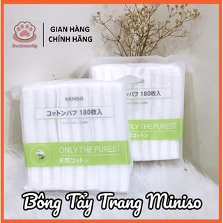 Bông Tẩy Trang Miniso 180 Miếng, Bông Tẩy Trang Japan Technology Miniso, Bông Tẩy Trang 3 Lớp Siêu Mềm