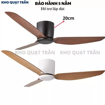 [PHIÊN BẢN CẢI TIẾN] Quạt trần cổ ngắn 17- 20cm cho trần thấp,Quạt trần phòng ngủ phòng khách có điều khiển đảo chiều
