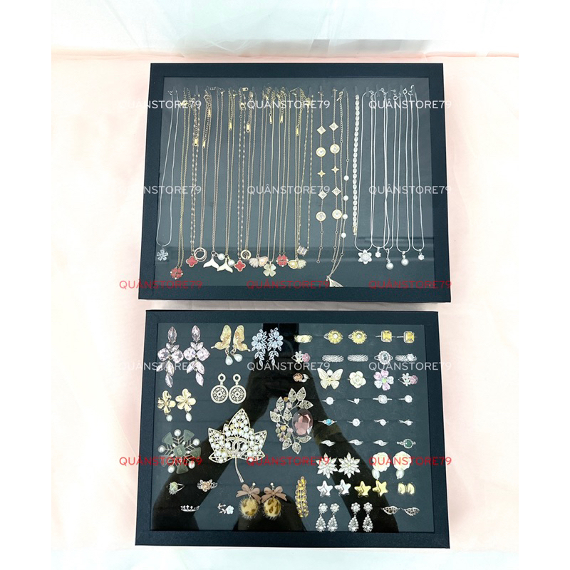 Hộp đựng trang sức có nắp kính