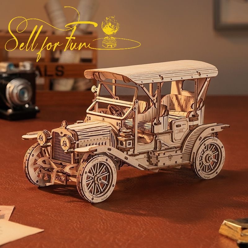 Đồ Chơi Lắp Ráp Mô Hình Gỗ 3D ROBOTIME Xe Hơi Cổ Điển Retro ROKR MC801