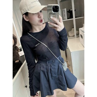 set bộ đồ nữ thu đông áo thun tay dài phối chân váy xếp ly, set bộ đồ nữ áo thun phối chân váy ngắn nữ đơn giản