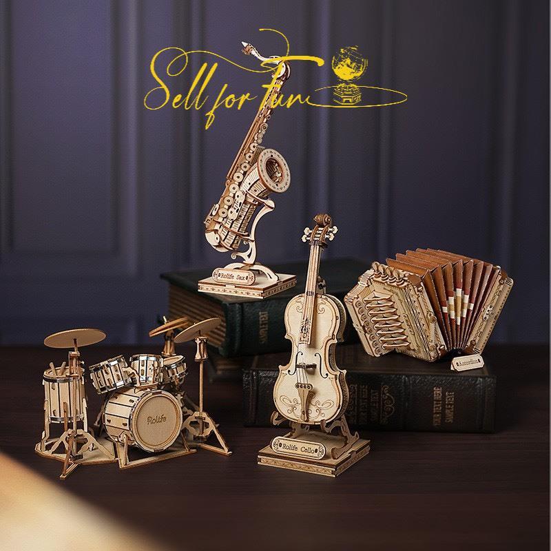Đồ Chơi Lắp Ráp Mô Hình Gỗ 3D ROBOTIME Nhạc Cụ Music Instrument  TG309 TG409 TG410 TG411