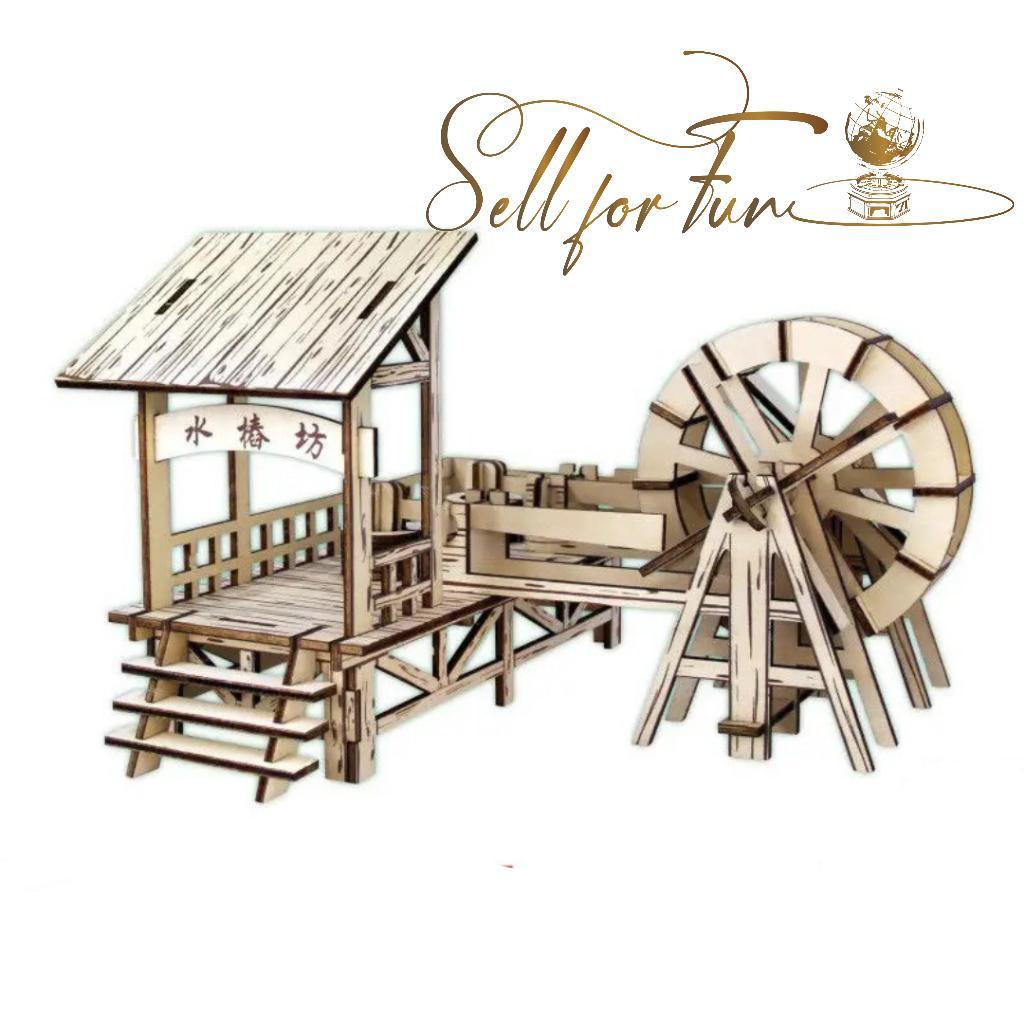 Đồ Chơi Lắp Ráp Mô Hình Gỗ 3D Bánh Xe Nước