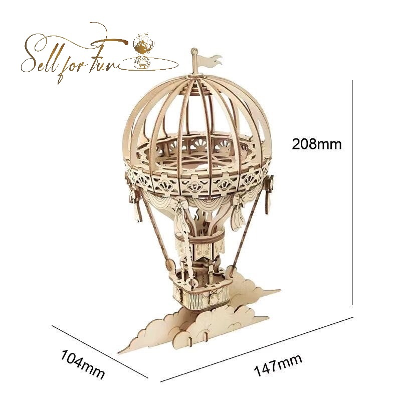 Đồ Chơi Lắp Ráp Mô Hình Gỗ 3D ROBOTIME Khinh Khí Cầu ROLIFE Hot Air Ballon TG406