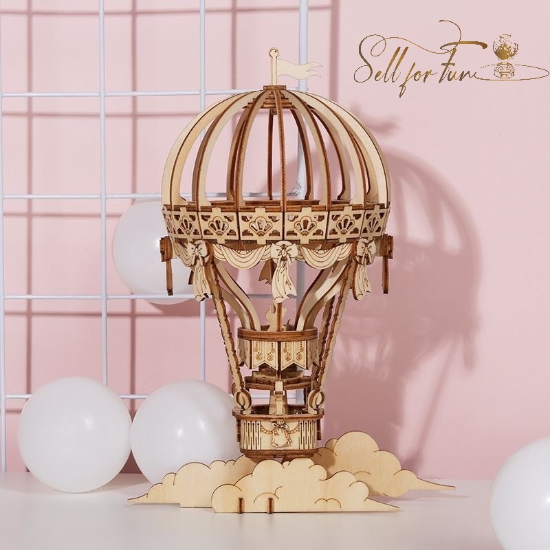 Đồ Chơi Lắp Ráp Mô Hình Gỗ 3D ROBOTIME Khinh Khí Cầu ROLIFE Hot Air Ballon TG406