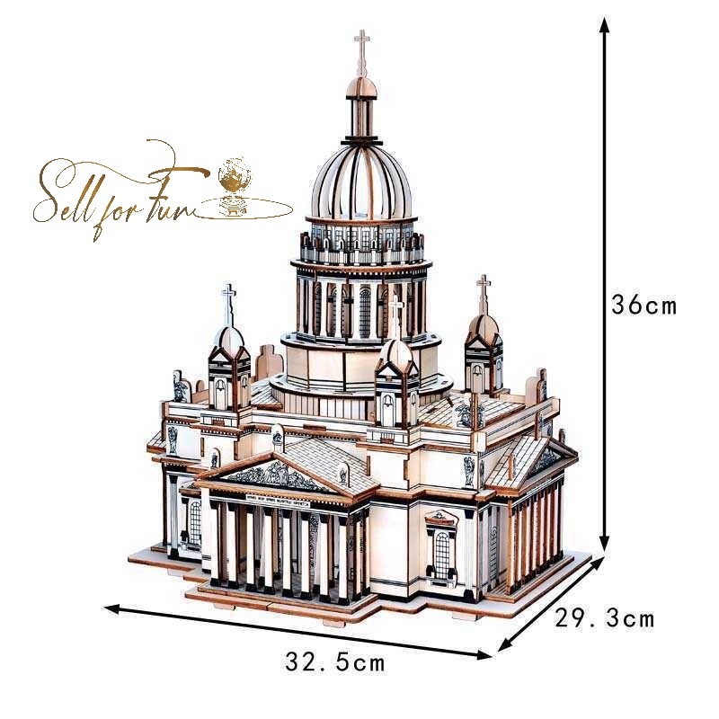 Đồ Chơi Lắp Ráp Mô Hình Gỗ 3D Nhà Thờ Issa Kiev