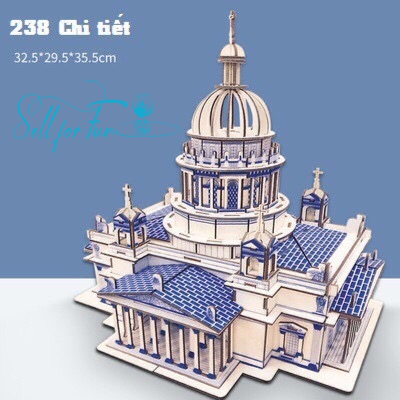 Đồ Chơi Lắp Ráp Mô Hình Gỗ 3D Nhà Thờ Issa Kiev