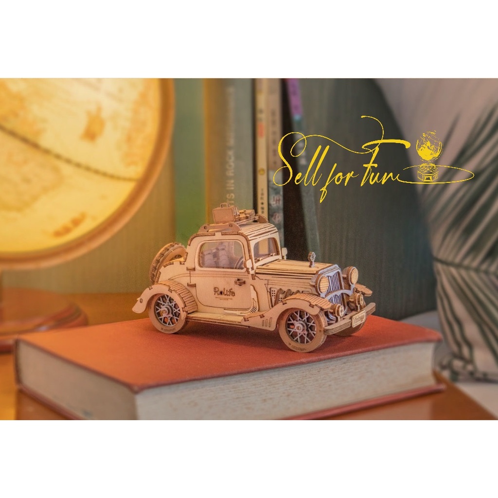 Đồ Chơi Lắp Ráp Mô Hình Gỗ 3D ROBOTIME Xe Hơi Cổ Điển ROLIFE Vintage Car TG504