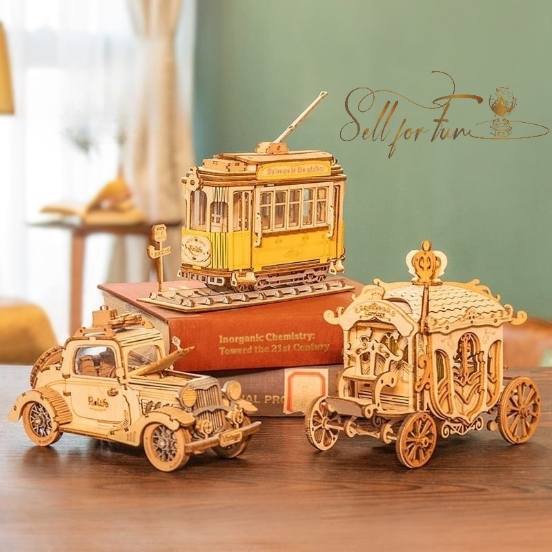 Đồ Chơi Lắp Ráp Mô Hình Gỗ 3D ROBOTIME Xe Hơi Cổ Điển ROLIFE Vintage Car TG504