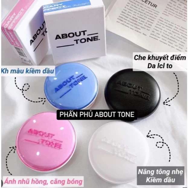 _Phấn phủ About Tone Powder Pact, phấn phủ Eglips, phấn nén kiềm dầu, thuần chay 9g