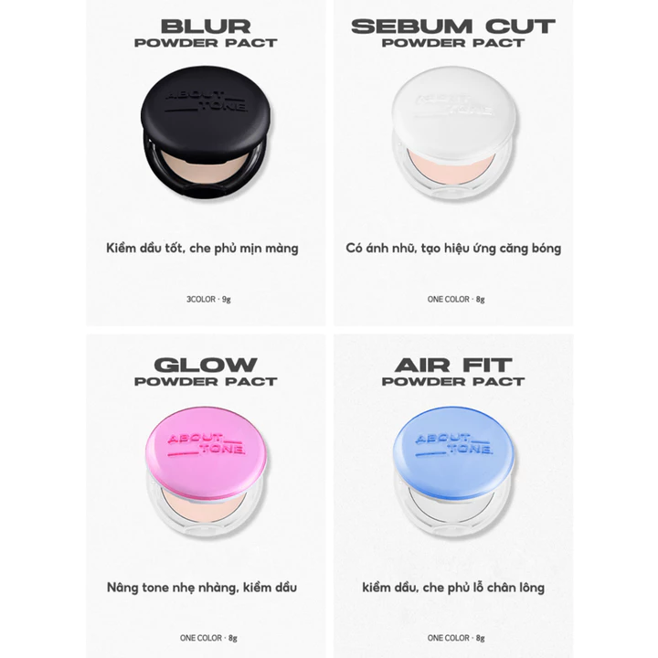 _Phấn phủ About Tone Powder Pact, phấn phủ Eglips, phấn nén kiềm dầu, thuần chay 9g