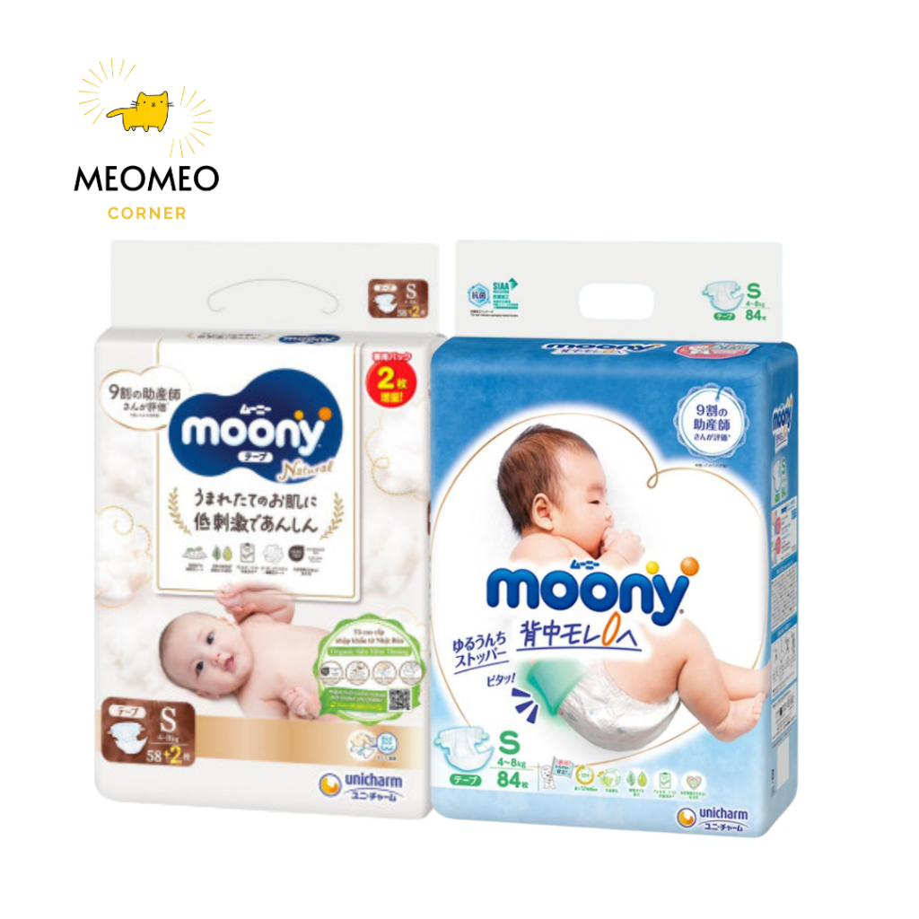 Bỉm / tã dán / quần Moony Natural cho bé đủ size NB62 / S58 / M46 / L36 ...