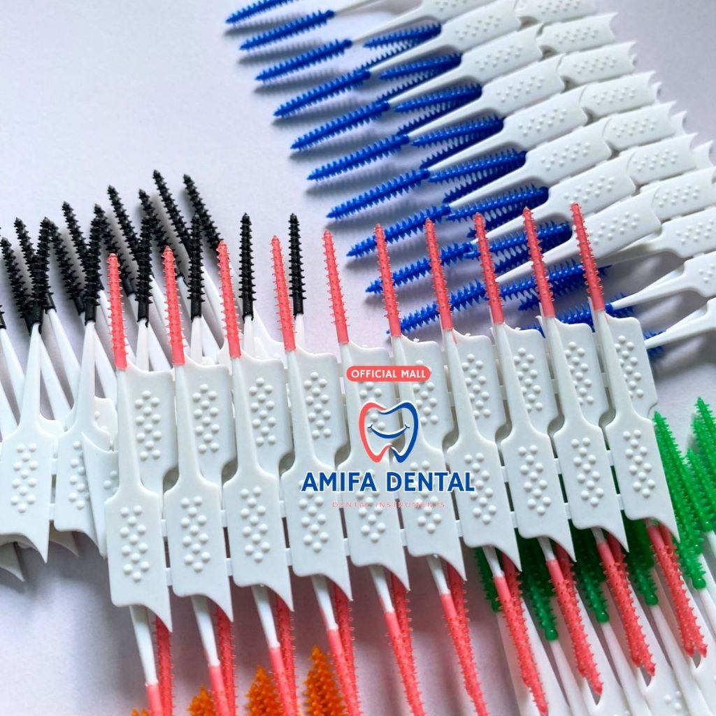 Set 50 Bàn Chải Kẽ Răng Silicon Siêu Mềm Chăm Sóc Răng Miệng Silicone Interdental Brushes