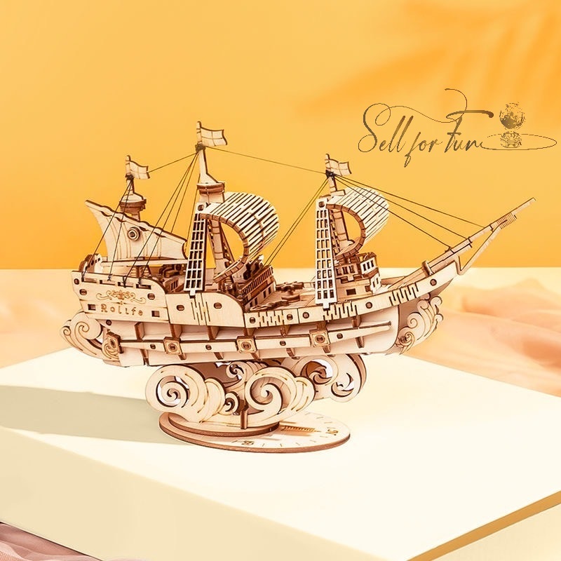 Đồ Chơi Lắp Ráp Mô Hình Gỗ 3D ROBOTIME Thuyền Bườm ROLIFE TG305 TG306 TG307 TG308