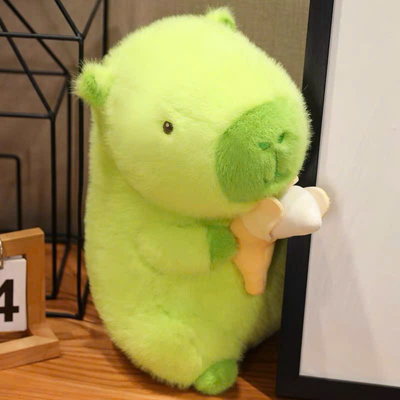 Capybara Xanh Lá Gấu Bông Capybara Xanh Ôm Chuối Mẫu Mới Capybara Màu Xanh Đặc Biệt Sang Trọng Chất Vải Lông Cao Cấp