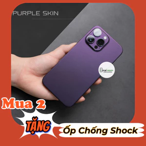 Tấm Dán Skin Mặt Sau Full Viền Màu Tím Matte Dành cho 15prm 14prm ,13prm ,12prm ,14pro ,ip13,13pro