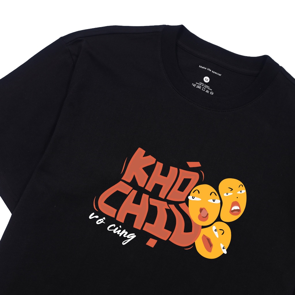 áo thun phom rộng, vải cotton 100%, in họa tiết meme, quần casual, đai chun co giãn, streetwear